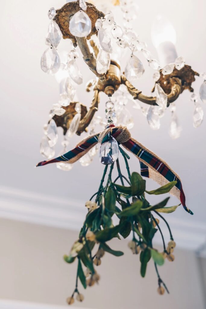 Chandelier with ribbon